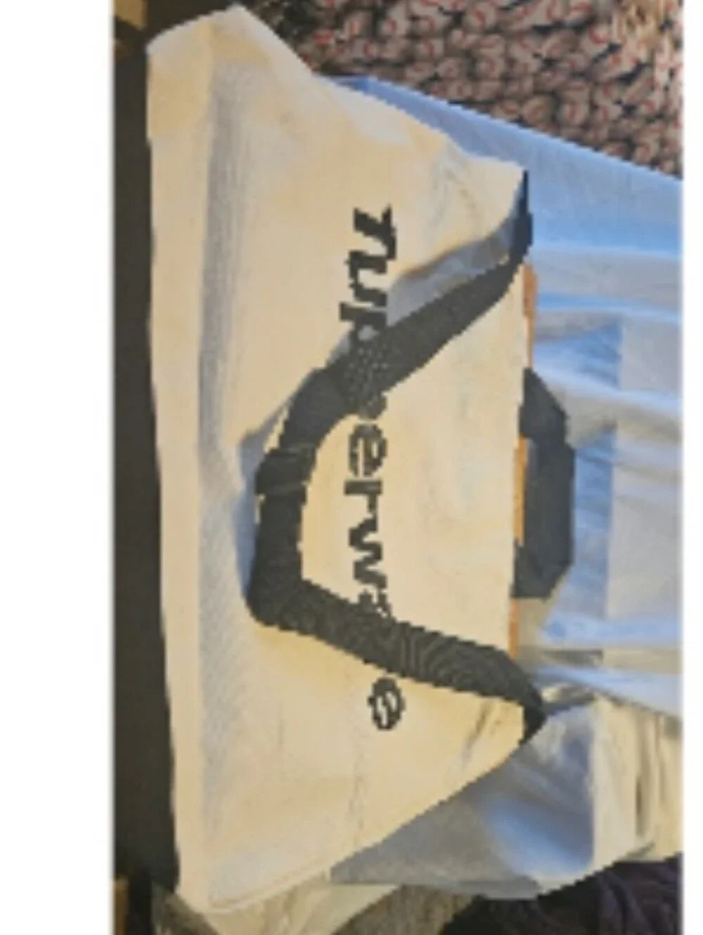 Tupperware Large Promotional Consultant Logo Cream Canvas Tote Bag Black Handles